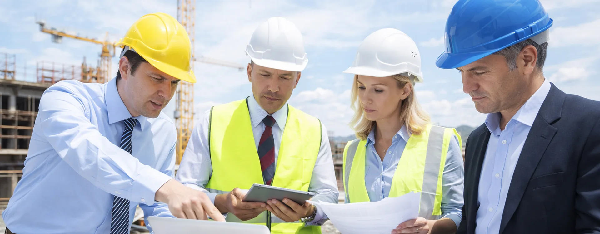 Construction Team Reviewing Plans On Site How Construction Consulting Firms Can Enhance Project Efficiency